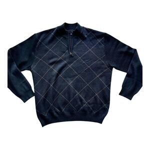 Scott Barber Men's Argyle Pullover Sweater XL Made in Italy
